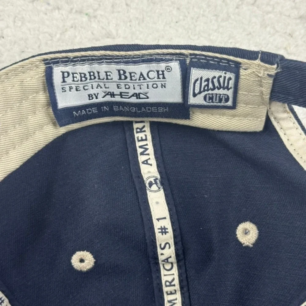 Pebble Beach Golf Links Hat Mens OS Navy Blue Embroidered Special Edition Cap